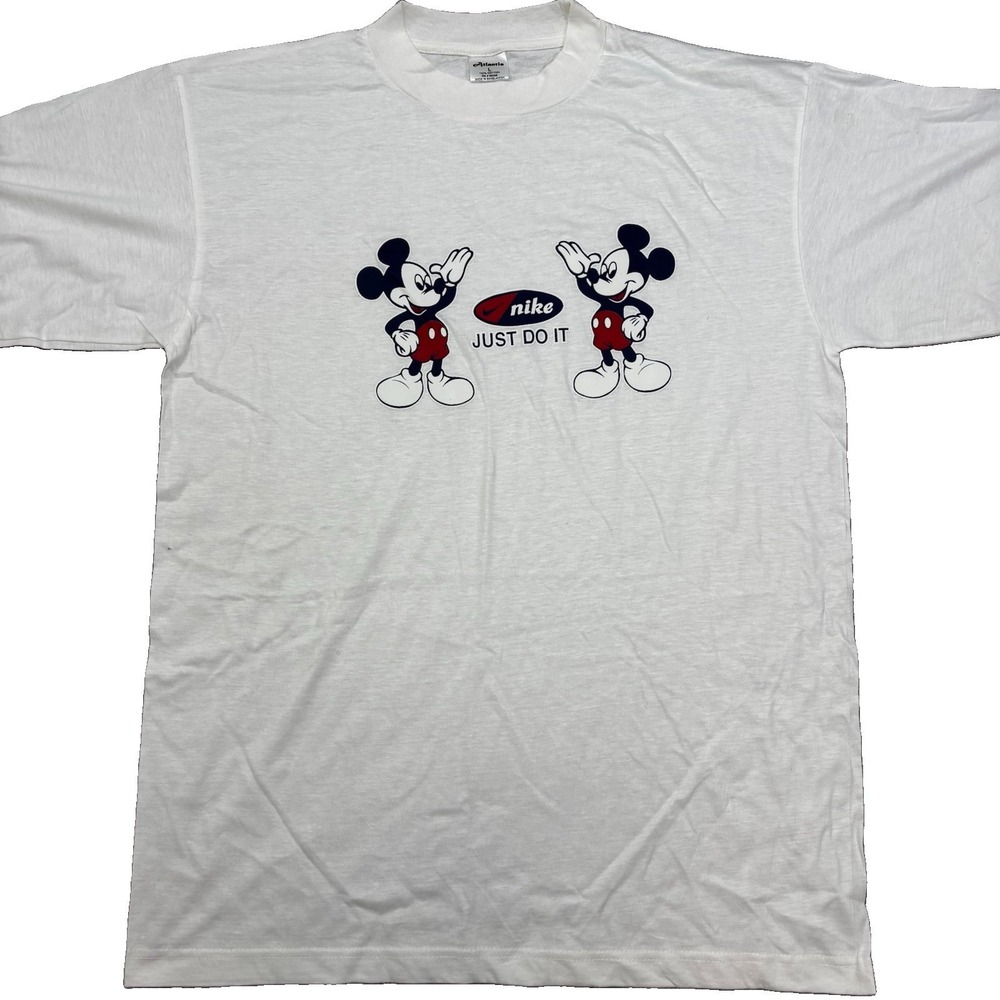 Mickey Mouse Nike Just Do It T-Shirt Size L Boot T Disney